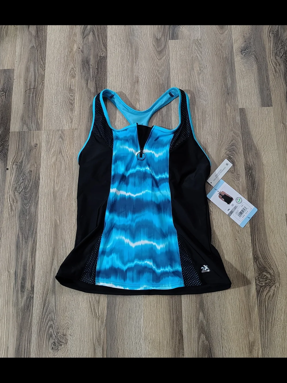 Ladies Large Beachy Wavey Racerback Scuba Diving Tankini Top - Picture 1 of 3